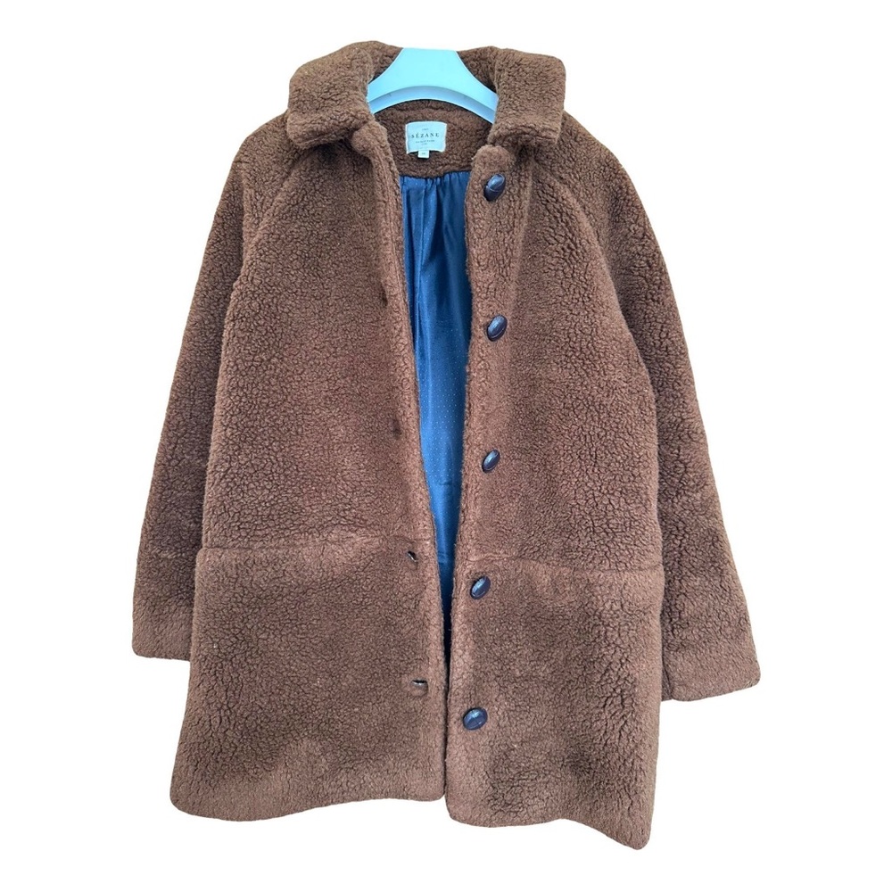 Sezane Brown Teddy Bear Coat